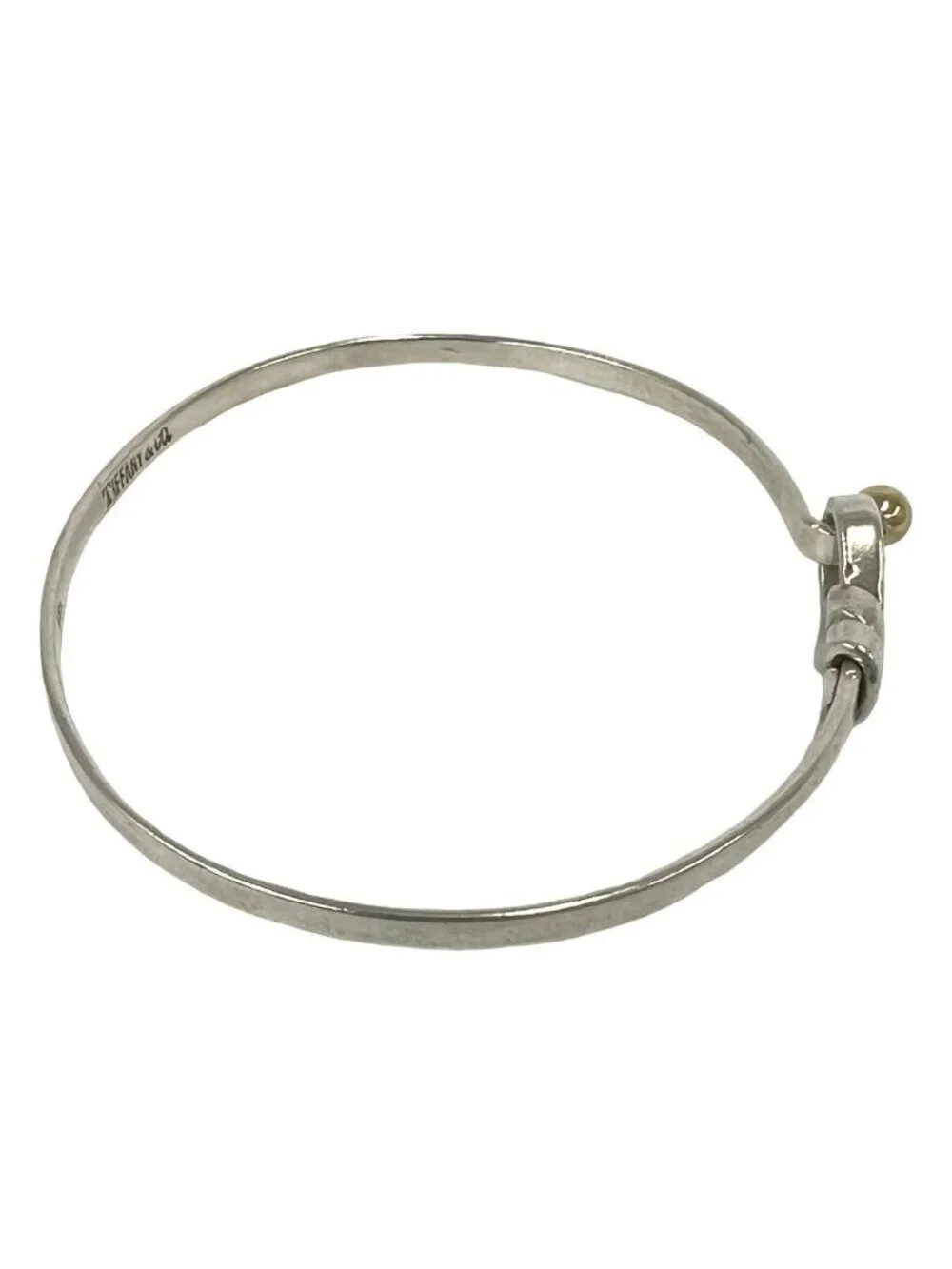 Tiffany & Co Vintage Hook Eye Bangle Silver Gold Bracelet